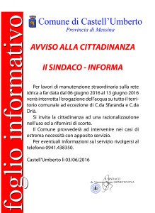 foglio informativo acqua
